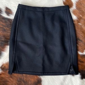 NWT J. Crew Double Notch Black Wool Skirt